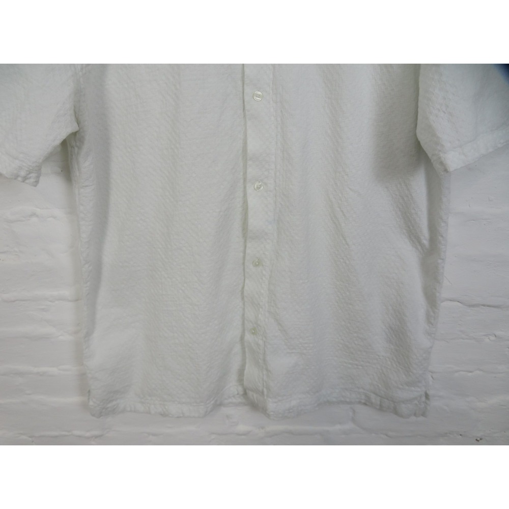 Abercrombie & Fitch Shirt Mens XL Tall White Textured Short Sleeve Button Down - Picture 3 of 9